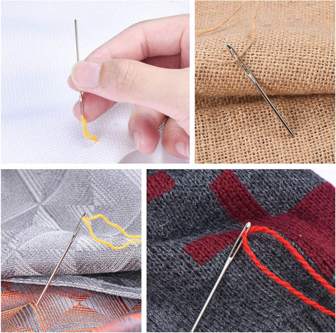 NuLink Large Eye Blunt Needles for Hand Sewing 12 Pieces Sewing Needles Needles for Sewing Embroidery Needles for Hand Sewing Yarn Knitting Needle...