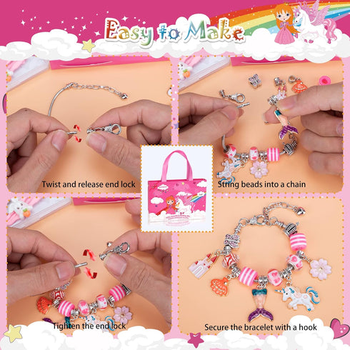SUZUTOY Bracelet Making Kit for Girls, Unicorns Gifts for Girls, Arts and Crafts for Kids Ages 4 5 6 7 8 9 10 11, Gifts Toys for 4-12 Year Old Gir...
