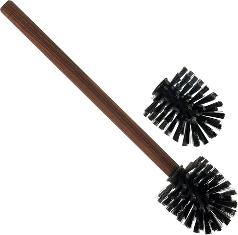 Redecker Toilet Brush and Replacement Head Set, Oiled Thermowood Handle, Nylon Bristles, Made in Germany...