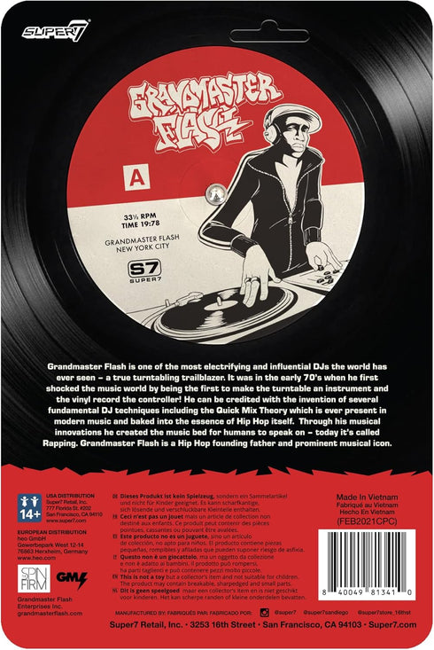 Super7 Grandmaster Flash - 3.75" Grandmaster Flash Action Figure with Accessory Hip Hop Collectibles and Retro Toys...