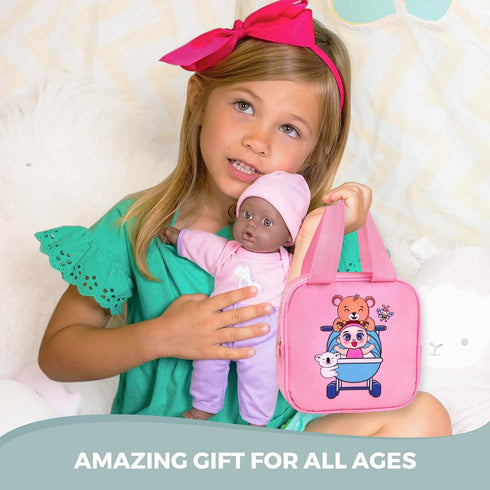 Baby Doll Set – 7 Piece Adorable Baby Doll Accessories with 2 Baby Doll Bottles, 2 Doll Pacifiers, Comb and Mirror – Baby Doll Toys for Kids in a ...