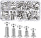 Pangda 80 Sets Chicago Screw Leather Rivets Assorted Kit Chicago Binding Screws 5 Sizes Metal Round Cross Head Stud Screw Post Nail Rivet Button f...
