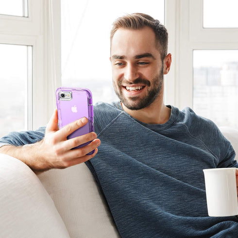 ORIbox iPhone 7/8/SE 2022 Compatible Case, Crystal Purple, Heavy Duty Shockproof Clear Case with Camera Protector...