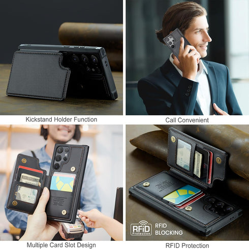 Asuwish Phone Case for Samsung Galaxy S24 Ultra 5G Wallet Cover with Screen Protector and RFID Blocking PU Leather Credit Card Holder Stand Cell A...