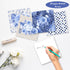 28 Sheets Scrapbook Paper, 6"X6" Inch Floral Scrapbook Paper 160gsm Cardmaking Craft Paper Pack Decorative Paper for Card Making (Blue Flowers)...