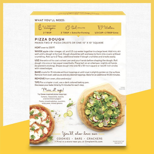 Simple Mills Almond Flour Baking Mix, Cauliflower Pizza Dough - Gluten Free, Vegan, Plant Based, 9.8 Ounce (Pack of 1)...