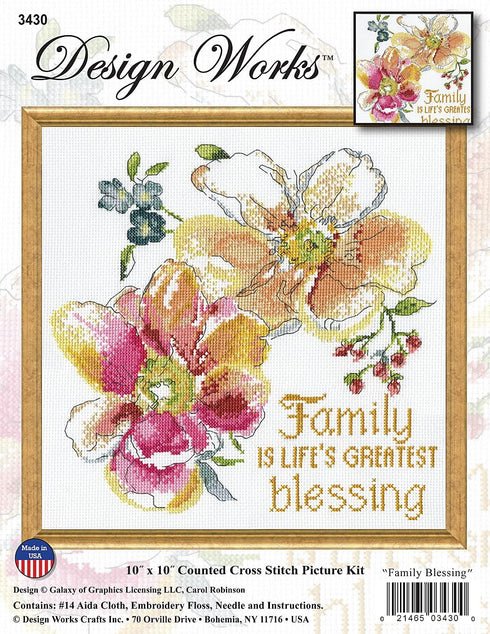 Design Works Crafts, Family Blessings Counted Cross Stitch Kit...