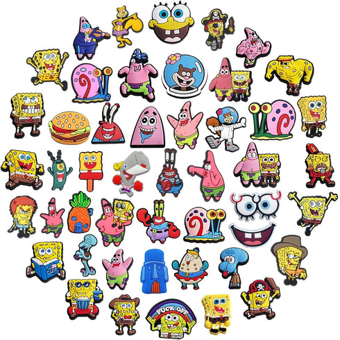 50 PCS Random PVC Shoe Charms for Clog Decoration Sandals Wristband Bracelet Decoration for Kid Boy Girl Party Favor...