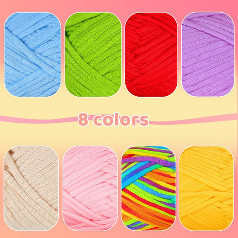 8x50g Beginner Crochet Yarn Easy Yarn for Crocheting Crochet Yarn with Easy-to-See Stitches Beginner Yarn for Crocheting Knitting Beginners, Croch...