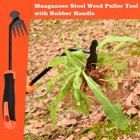 Weed Removal Tool, Portable Garden Weeder Tool?2024 New Manganese Steel Weed Puller Tool with Rubber Handle for Vegetable Gardening Garden Yard Fa...