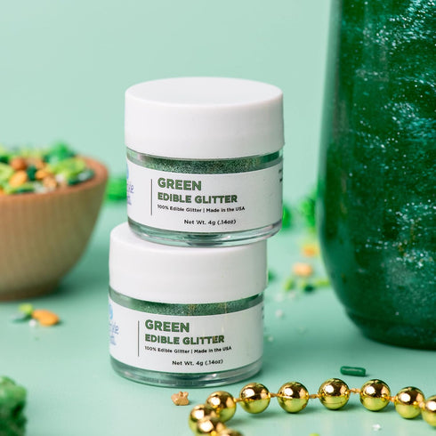 Sweets Indeed, Edible Glitter, Perfect for Drinks, Cocktails, Beverages & Cake Decorating, Dessert Cake Topper, Gift, 4 grams (Green Edible Glitte...