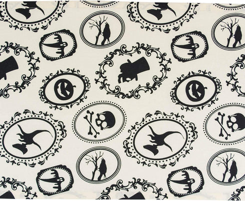 DII Halloween Party Tabletop Decor, Reusable & Machine Washable Cotton Fabric, Table Runner, 14x72, Spooky Portraits...