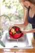 Clip On Kitchen Food Strainer for Spaghetti, Meat, Pasta, & Ground Beef Grease, Colander & Sieve Snaps or Clips Onto Bowls, Pots & Pans Includes S...