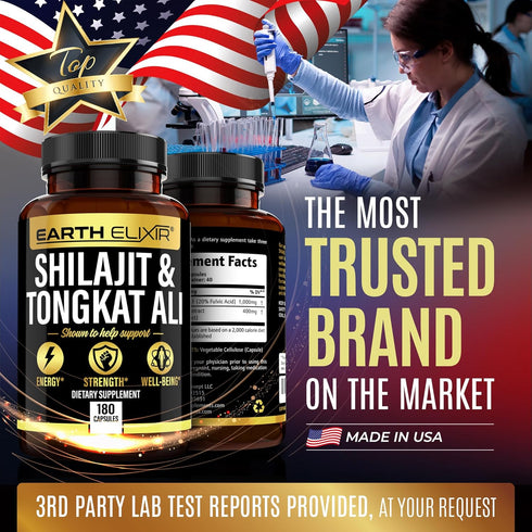 Shilajit 1000mg & Tongkat Ali 400mg (180 capsules) Made in USA-Shilajit Supplement (20% Fulvic Acid) Shilajit Pure Himalayan Organic & Tongkat Ali...