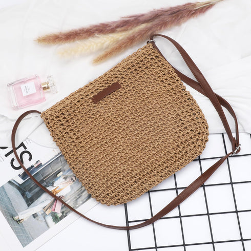 Straw Clutch Bags for Women Shoulder Bag Crossbody Bag Summer Beach Straw Bag Hand-Woven...