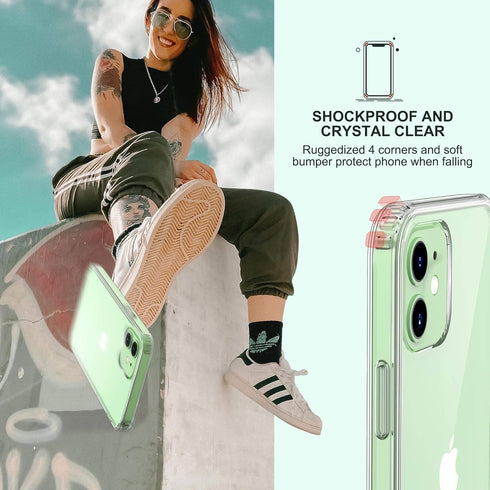ULAK Clear Case for iPhone 12/iPhone 12 Pro, Hybrid Protective Slim Transparent Anti-Scratch Shock Absorption TPU Bumper Cover Designed Phone Case...