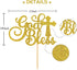 Gold Glitter God Bless Cake Topper - Communion Party Sign, Baptisim Christening - First Baby Shower Decoration Supplies...