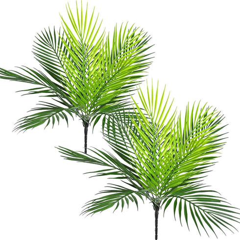 Artificial Palm Plants, Plastic Tropical Palm Tree Shrubs Fake Greenery Decor for Outdoor Indoor Home Garden Verandah Party Wedding Table Centerpi...
