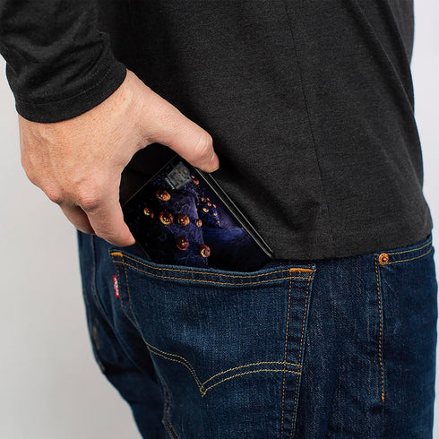 Buckle-Down Men's Disney Wallet, Bifold, Nightmare Before Christmas Jack Full Moon Pose Pumpkin Patch, Vegan Leather, Multicolor, Standard Size...