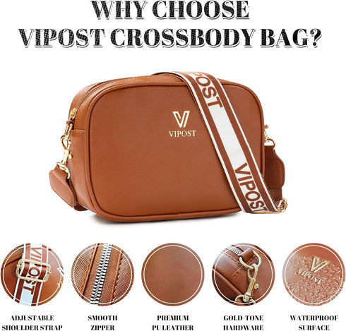 Crossbody Bags for Women, Small Leather Crossbody Bag Purse Women's Shoulder Handbags with Adjustable Strap...