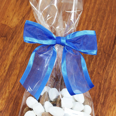 Royal Blue Pre-Tied Organza Bows With Twist Ties. Pack of 12 Satin-Edged Fabric Bows Made of 1-1/2" Ribbon. Bow Measures 4" Wide (12, Royal Blue)...