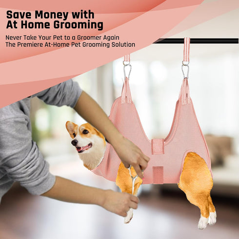 Dog Grooming Hammock with Security Strap - Grooming Hammock for Medium Dogs - Dog Holder for Nail Trimming - Dog Hanging Harness for Nail Trimming...