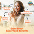 100% Grass-Fed Organic Beef Bone Broth Protein Powder, Active Probiotics, Collagen Peptide Rich, 15g Protein, Non-GMO, Low Sodium, Healthy Skin, G...