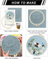 Lukinbox Embroidery Starter Kit for Beginners, 3 Sets Cross Stitch Kits for Adults, Include Embroidery Clothes with Cute Bees and Flowers Patterns...