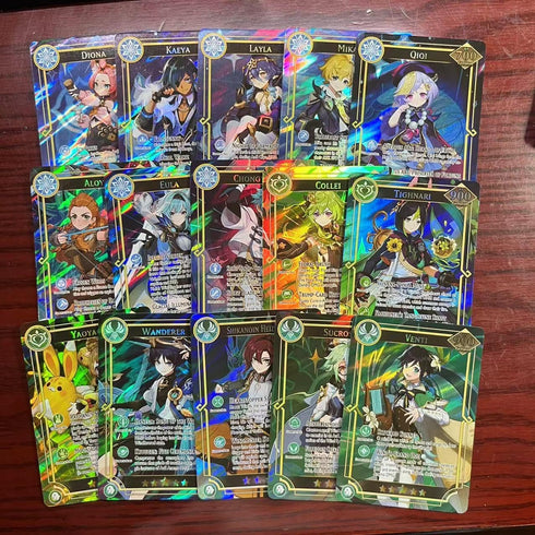 60PCS TCG Deck Cards,55PCS Ultra Rare Cards and 5Pcs Random UTR with Gilded Text English Version TCG Collection Kamisato Ayaka ZhongLI, Collectibl...