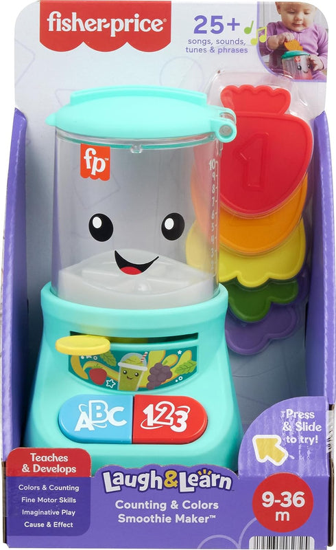 Fisher-Price Laugh & Learn Baby & Toddler Toy Counting & Colors Smoothie Maker Pretend Blender with Music & Lights for Ages 9+ Months...