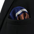 S&W SHLAX&WING Striped Pocket Square for Men Navy Blue with White Brown Stripes Business...