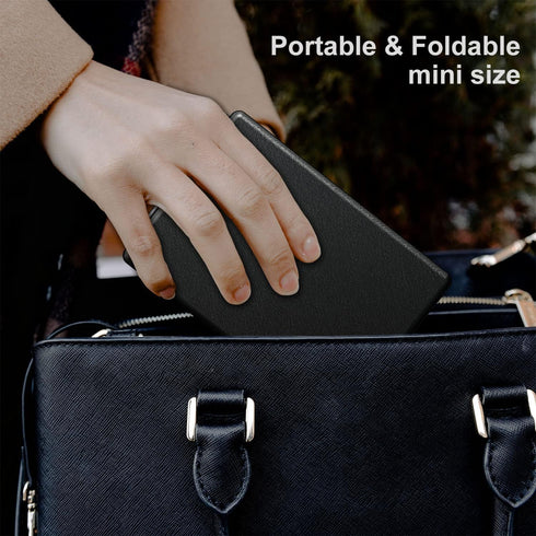 Foldable Bluetooth Keyboard - Portable Wireless Keyboard with Rechargeable Full Size Ultra Slim Folding Keyboard Compatible iOS Android Windows Sm...