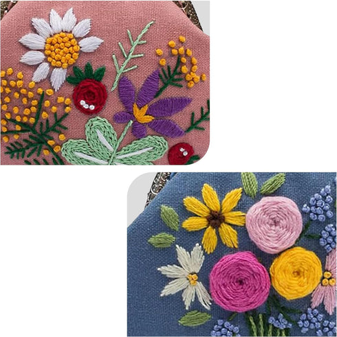 Maydear 2 Pack Embroidery Starter Kit with Pattern, Stamped Cross Stitch Kits for Beginners Adults with Embroidery Hoop and Instructions, Hand Emb...