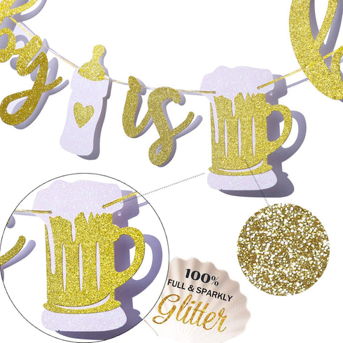 A Baby is Brewing Baby Shower Banner - Diaper Party Decor, Gender Reveal Party, Pregnancy Celebration - Pre-Strung...