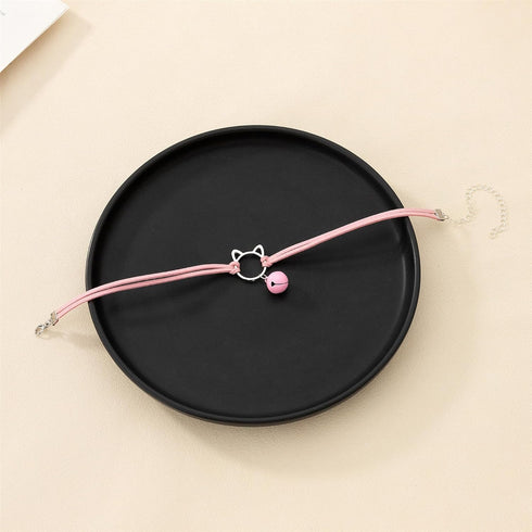 Gothic Hollow Cat Choker Necklace for Women - Double Layer Velvet Choker with Bell Pendant...