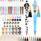 Teling 12 Pcs Beadable Pens Plastic Black Ink Ballpoint Pen with Assorted Spacer Beads Silicone Beads and Tassels and 12 Pcs Lobster Clasps for Of...