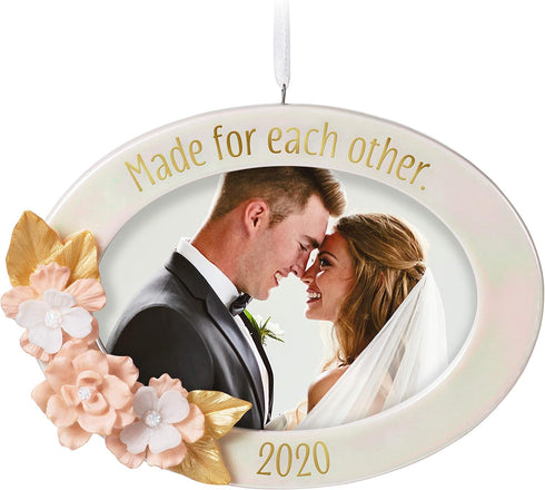 Hallmark Keepsake Christmas Ornament 2020 Year Dated Made For Each Other Wedding Porcelain Photo Frame...