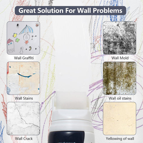 Wall Repair Paint Small Roller Brush Kit,Mini Roller Paint Tool,Quick Drying and Waterproof Latex Paint,Easy to Repair Stains in Home Wall (1 Pack...