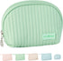 Makeup Bag For Purse Travel Cosmetic Bags for women PU Leather Portable Versatile Make Up Bag with Shell Shape (Small-Green)...