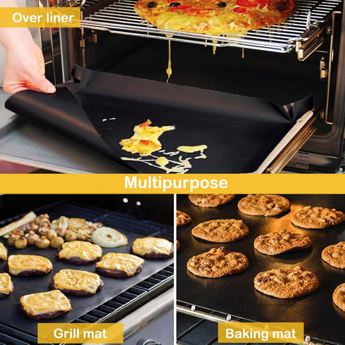 Dailyart 2 Pack Oven Liners for Bottom of Oven 23.6"x15.74" Large Heavy Duty Oven Liner Non-Stick Reusable Oven Liners for Bottom of Gas Oven Heat...
