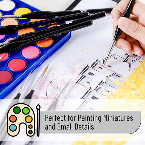 Mr. Pen- Miniature Paint Brushes, 9 Pcs, Detail Paint Brush Set, Fine Paint Brush, Fine Detail Paint Brush Set, Detail Paint Brushes, Model Paint ...