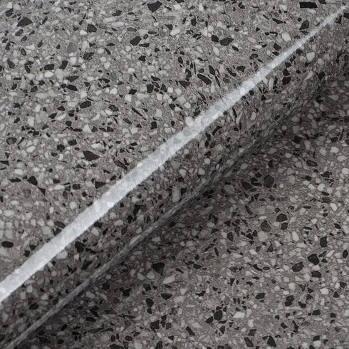 Dark Gray Terrazzo Contact Paper 78.8" X 16"Terrazzo Wallpaper for Bathroom Granite Countertop Peel and Stick Contact Paper for Desk Top Vinyl...