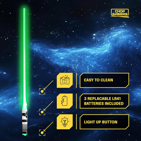 Lightsaber Chopsticks Light Up - LED Glowing Light Saber Star Wars Chop Sticks - Reusable Sushi Lightup Sabers Chopstick Set of 2 Green and Red Pa...