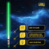 Lightsaber Chopsticks Light Up - LED Glowing Light Saber Star Wars Chop Sticks - Reusable Sushi Lightup Sabers Chopstick Set of 2 Green and Red Pa...