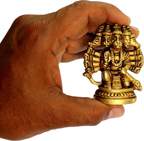 eSplanade Brass Panchmukhi Hanuman Anjaneya Pavan Putra Bajrangbali Idol Murti Moorti Statue (2.5 Inch)...