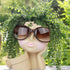 Face Planter Pot - Double Flower Pots in One for Indoor Outdoor Plants Resin Head Planter with Drainage Hole Cute Lady Face Plant Pots...