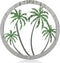 Zhengmy Metal Palm Tree Wall Art Decor Tropical Plaque Hanging Decor Decorative Art Antique Round Outdoor for Garden Home Patio Supplies, 12''(Gre...