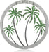 Zhengmy Metal Palm Tree Wall Art Decor Tropical Plaque Hanging Decor Decorative Art Antique Round Outdoor for Garden Home Patio Supplies, 12''(Gre...