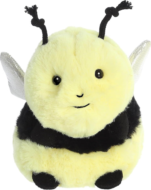 Aurora® Round Rolly Pet™ Bee Happy™ Stuffed Animal - Adorable Companions - On-The-Go Fun - Yellow 5 Inches...