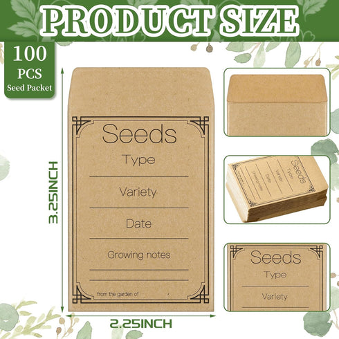 Teling 100 Pcs Let Love Grow Packets Unfilled Kraft Wedding Favors Packets Self Adhesive Rustic Envelopes Small Flower Storage Packets Retro Party...
